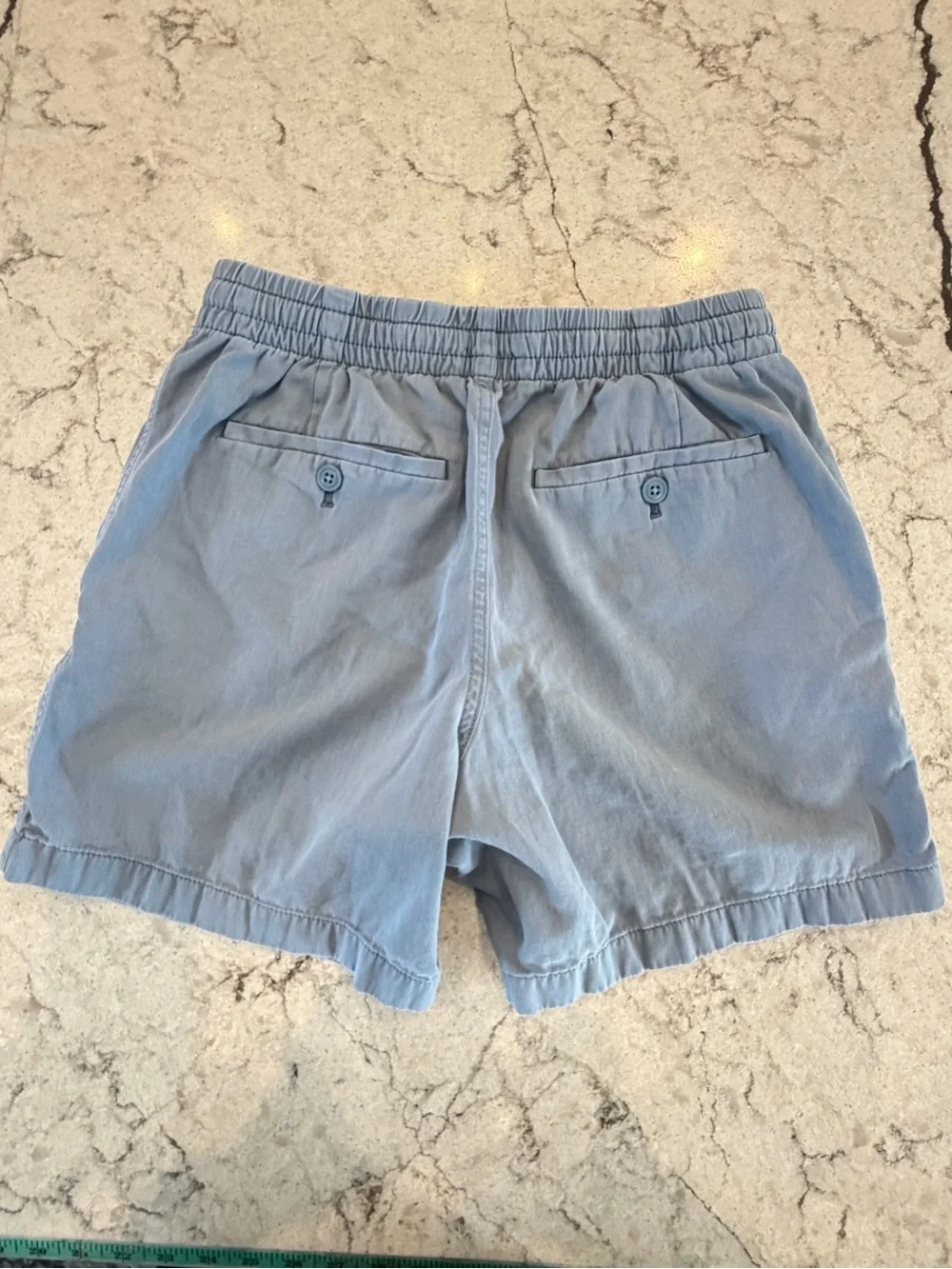J.Crew Mens Blue Cotton Drawstring Pull On Shorts Small Casual Chino 6 Inseam